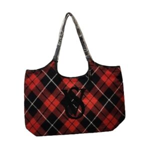Red and Black Plaid Tote Bag ( Victoria Secret Nwt) with Hobo Silhouette